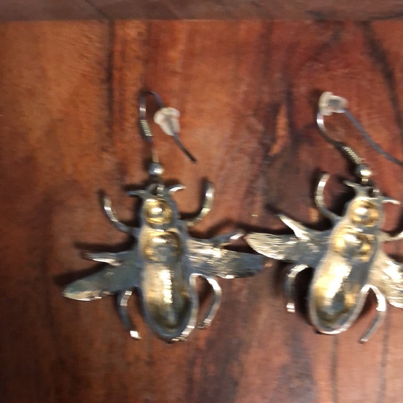 Vintage Bee rhinestone earrings - Picture 3 of 6